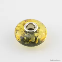 Green Baltic amber PANDORA style bead