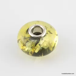 Green Baltic amber PANDORA style bead