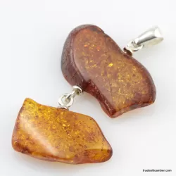 Nautral Baltic amber silver pendant