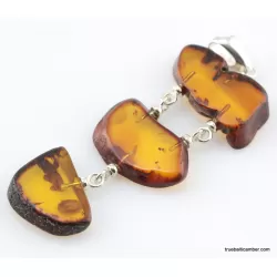 Nautral Baltic amber silver pendant