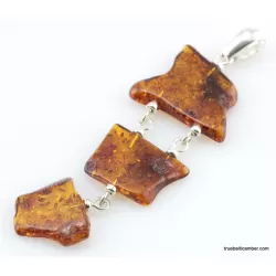 Nautral Baltic amber silver pendant