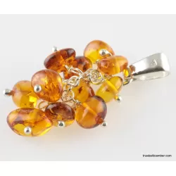 Grape honey Baltic amber dangle pendant