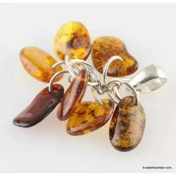 Dangling pieces Baltic amber pendant