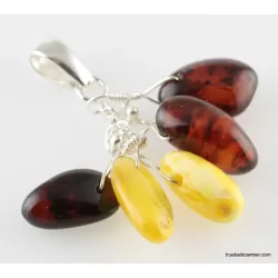 Dangling pieces Baltic amber pendant