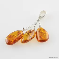 Dangling pieces Baltic amber pendant