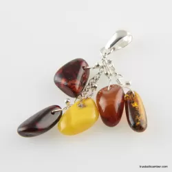 Dangling pieces Baltic amber pendant