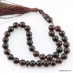 Islamic 33 ROUND beads prayer PRESSED Baltic amber rosary