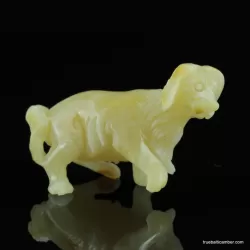 Carved Genuine BALTIC AMBER - Dog 8g