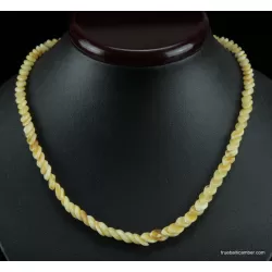 Overlapping Butter pieces Baltic amber necklace 18in