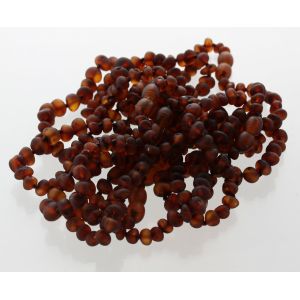 10 Raw Cognac BAROQUE Baltic Amber Bracelet 19cm