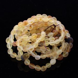 10 Raw Mix BEANS Baltic amber stretch bracelet 19cm