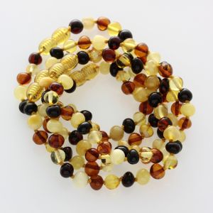 5 Multi BAROQUE Baltic amber adult bracelets 18cm