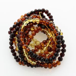 10 Rainbow BAROQUE Baltic amber stretch bracelets 19cm