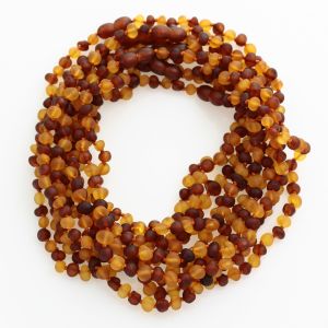 10 Raw Multi BAROQUE Baltic amber teething necklaces 32cm