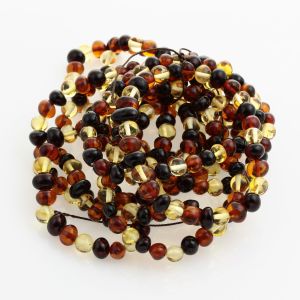 10 Multi Stretch BAROQUE Baltic amber adult bracelets 19cm