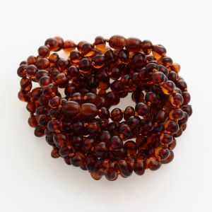 10 Cognac BAROQUE Baltic amber adult bracelets 18cm