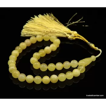 Islamic 33 BUTTER Baltic amber Prayer ROUND beads