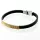 Baltic Amber Mosaic Black Leather Bracelet 21cm