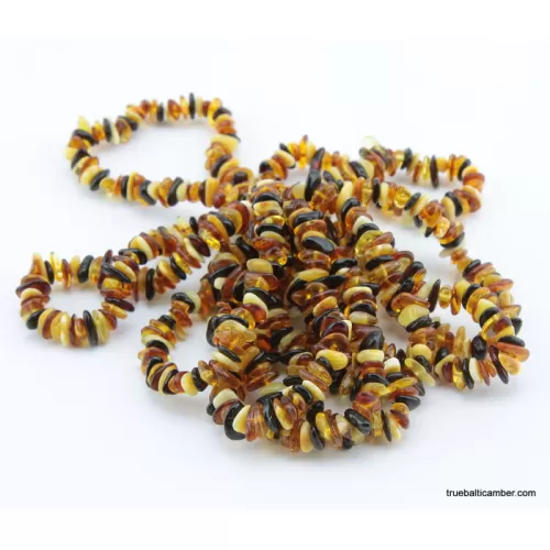 10 Multi NUGGETS Baltic amber adult strech bracelet