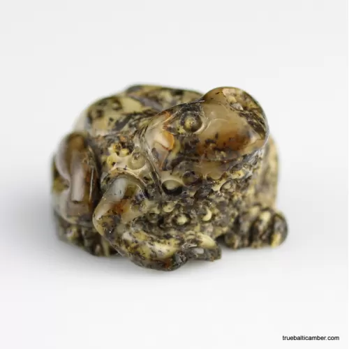 Carved Genuine BALTIC AMBER - Frog