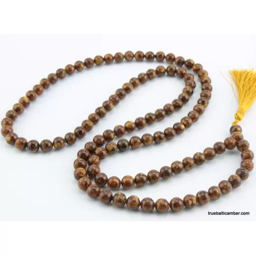 Tibetan Buddhist Mala Prayer 108 PRESSED Baltic amber beads