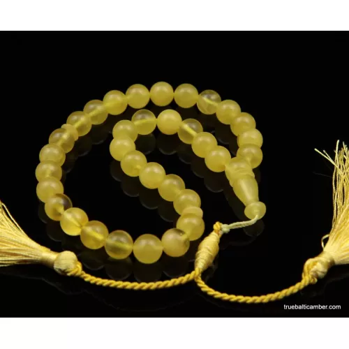 Islamic 33 BUTTER Baltic amber Prayer ROUND beads