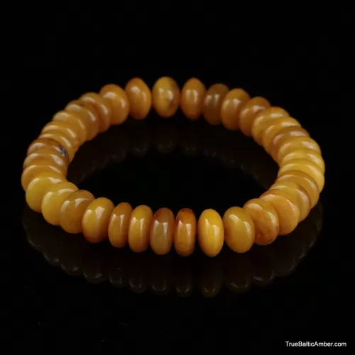 EGG YOLK Button beads Baltic amber stretch bracelet