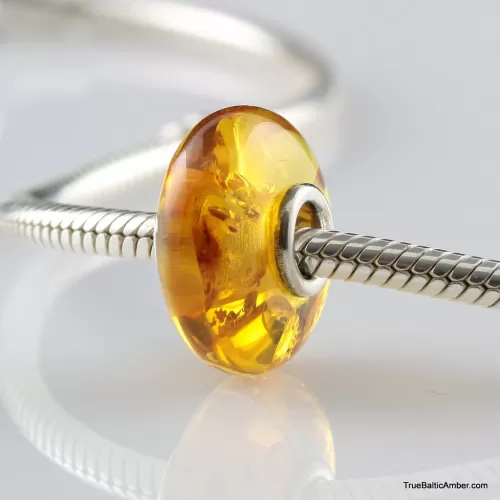 Honey Baltic amber PANDORA style bead