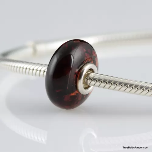 Cherry Baltic amber PANDORA style bead