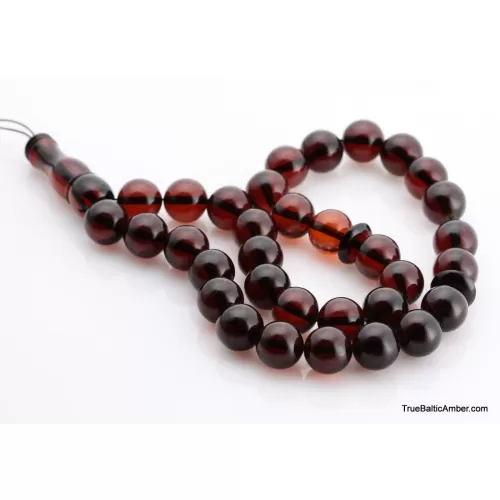 Islamic 33 Prayer ROUND Baltic amber beads rosary