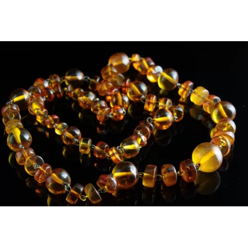 Vintage Composition beads Baltic amber necklace 28in