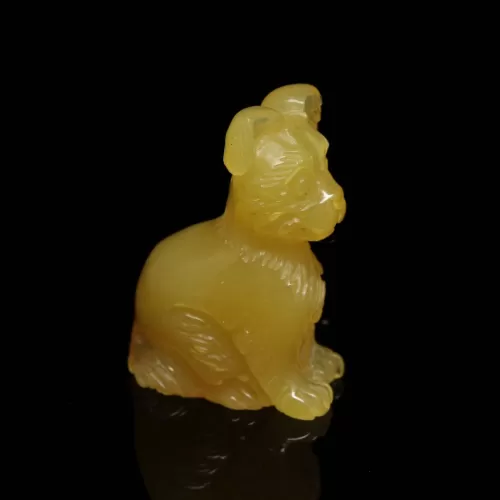 Carved Genuine BALTIC AMBER - Dog