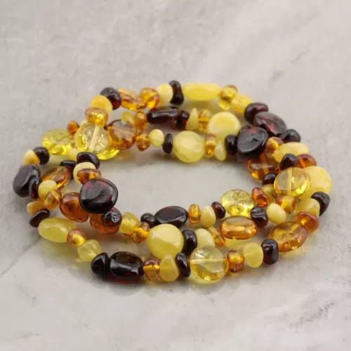 Composition Button beads Baltic amber necklace 21in