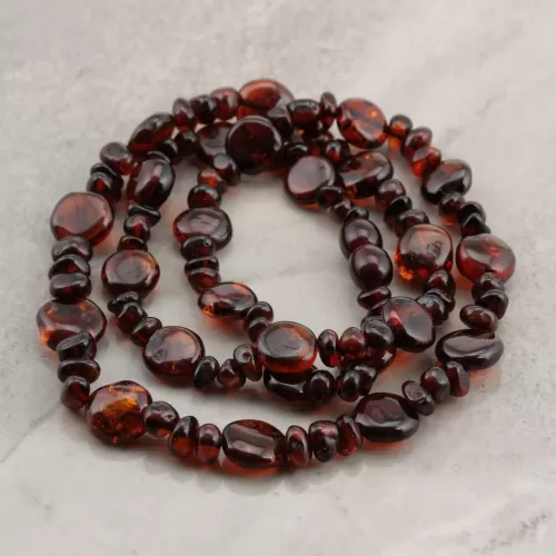 Composition Button beads Baltic amber necklace 21in