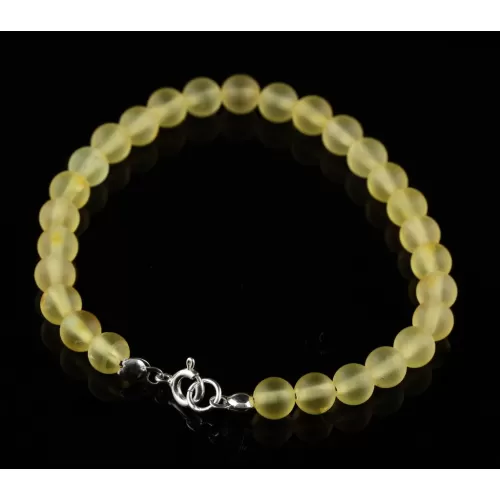 Lemon Raw ROUND beads Baltic amber bracelet