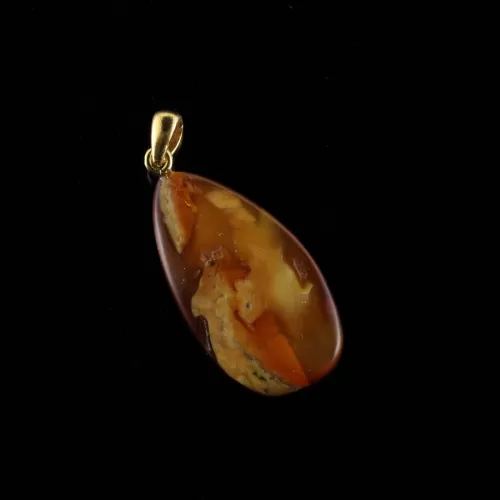 Vintage DROP Baltic Amber Gold Plated Pendant