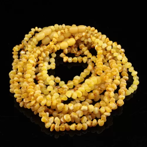 10 Butter BAROQUE Baby teething Baltic amber necklaces