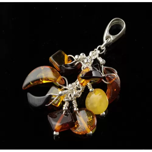 Dangling pieces Baltic amber pendant