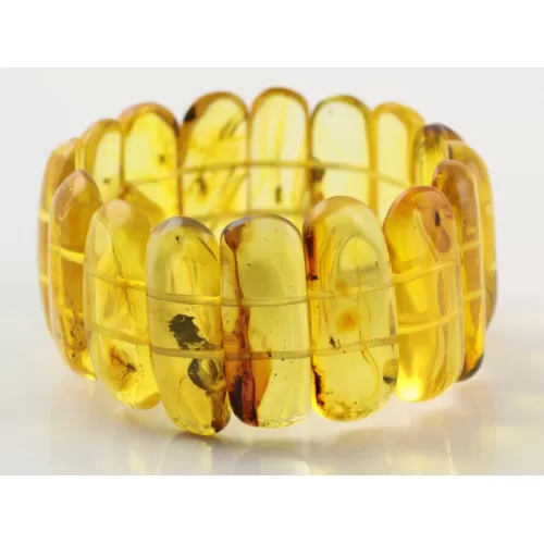 Baltic amber stretch bracelet with insect inclusions 19cm