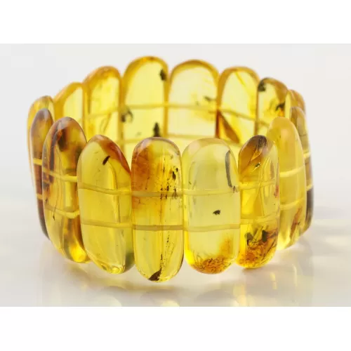 Baltic amber stretch bracelet with insect inclusions 19cm