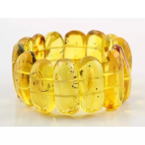 Baltic amber stretch bracelet with insect inclusions 18cm