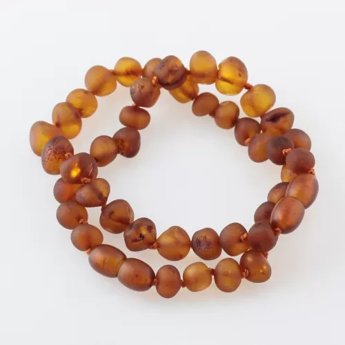 2 Raw Cognac BAROQUE Baltic Amber Bracelet 19cm