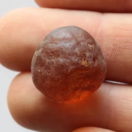 Natural rare Baltic amber resin drop with cracks