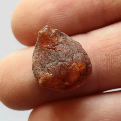 Natural rare Baltic amber resin drop with cracks