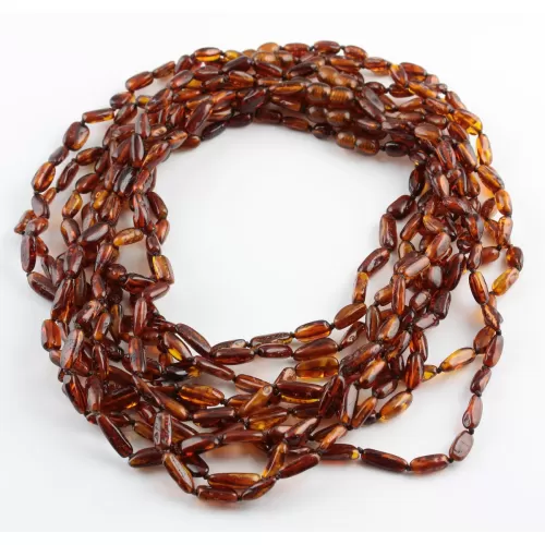 10 Cognac BEANS Baltic amber adult wholesale necklaces 45cm