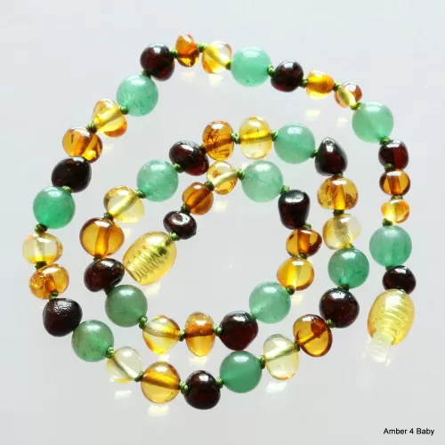 Gemstone Baltic Amber Teething Necklace for Baby