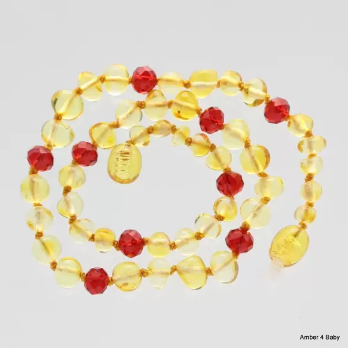 Gemstone Baltic Amber Teething Necklace for Baby