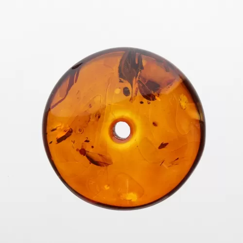 Donut shape Baltic amber pendant medallion