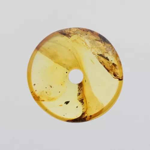 Donut shape Baltic amber pendant medallion