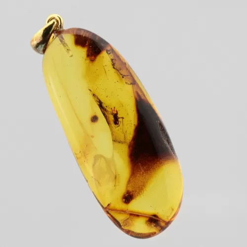 Baltic amber silver pendant w insect inclusion